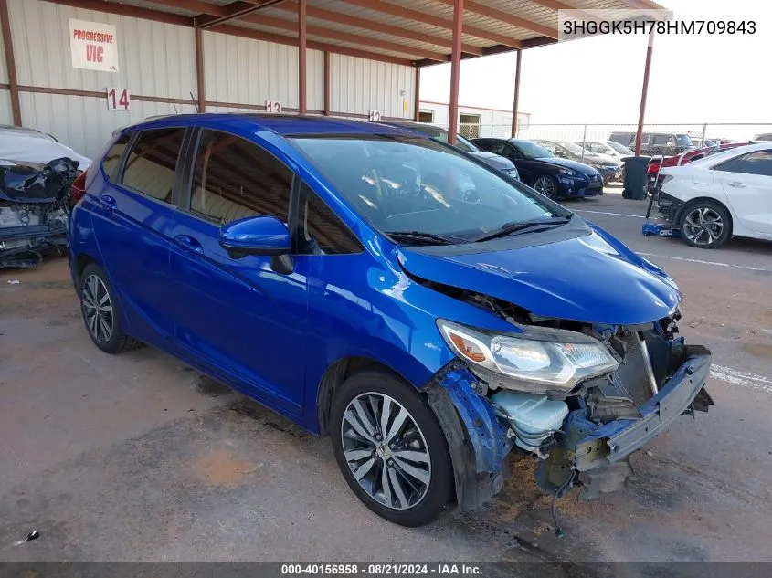 2017 Honda Fit Ex/Exl VIN: 3HGGK5H78HM709843 Lot: 40156958