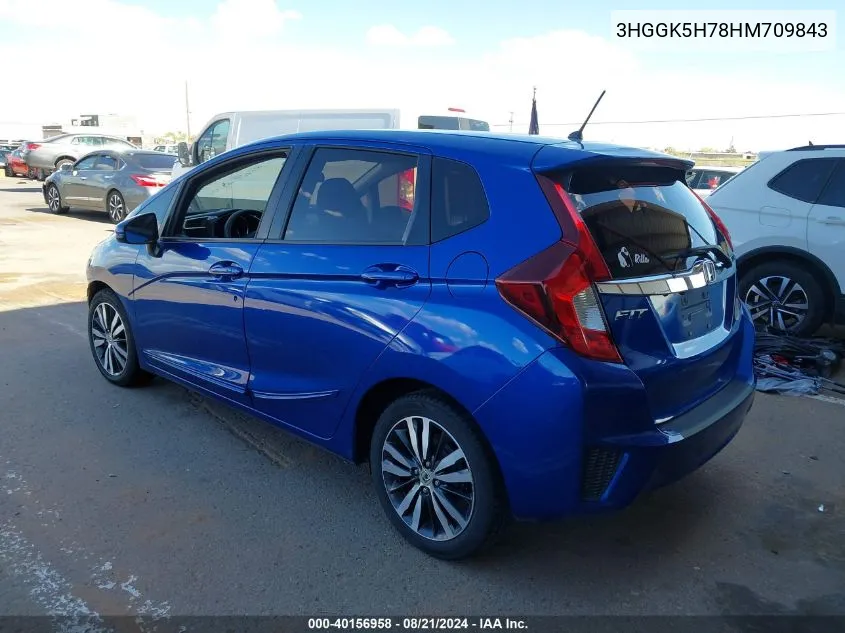 2017 Honda Fit Ex/Exl VIN: 3HGGK5H78HM709843 Lot: 40156958