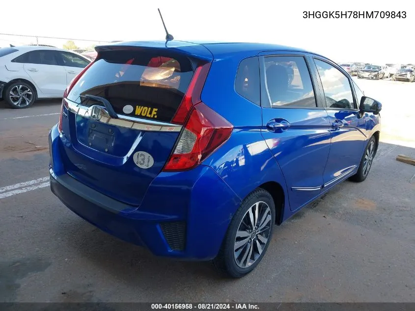 2017 Honda Fit Ex/Exl VIN: 3HGGK5H78HM709843 Lot: 40156958