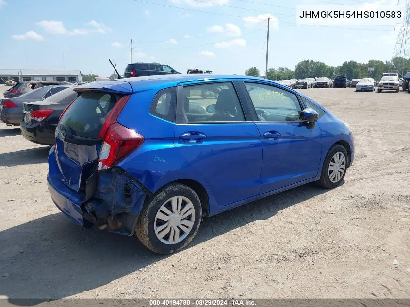 2017 Honda Fit Lx VIN: JHMGK5H54HS010583 Lot: 40194780