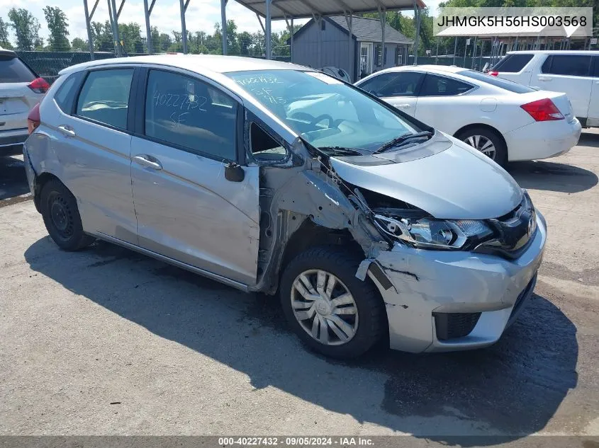 2017 Honda Fit Lx VIN: JHMGK5H56HS003568 Lot: 40227432