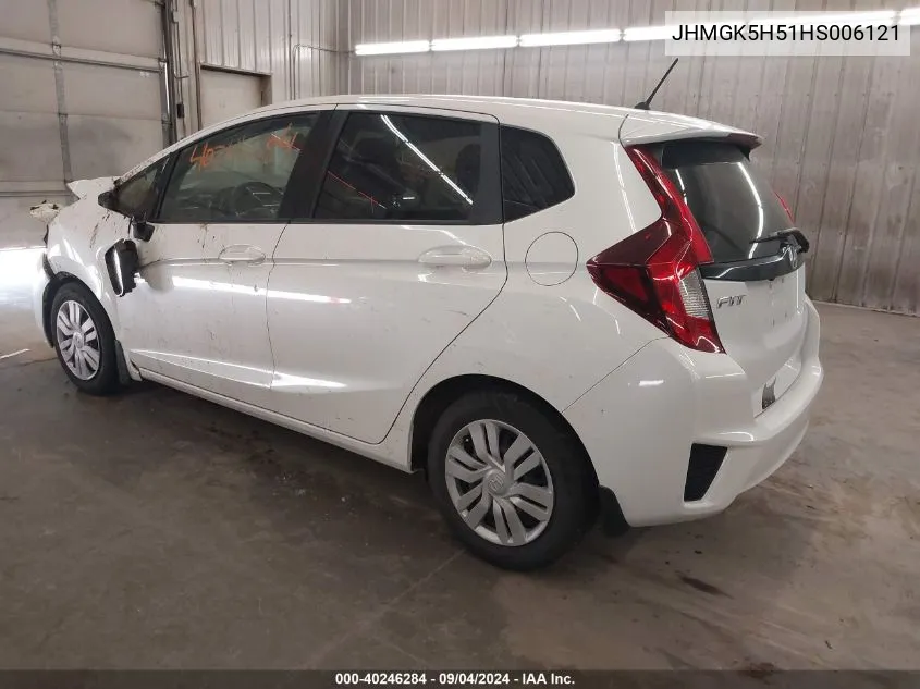 2017 Honda Fit Lx VIN: JHMGK5H51HS006121 Lot: 40246284