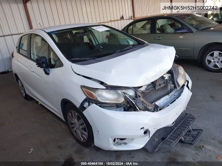 2017 Honda Fit Lx VIN: JHMGK5H52HS002742 Lot: 40464104