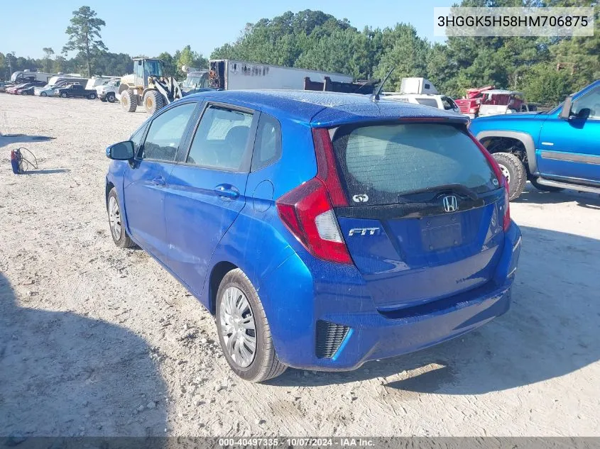 2017 Honda Fit Lx VIN: 3HGGK5H58HM706875 Lot: 40497335