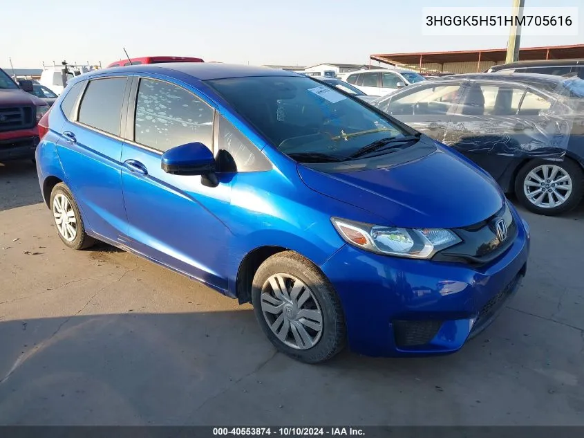 2017 Honda Fit Lx VIN: 3HGGK5H51HM705616 Lot: 40553874