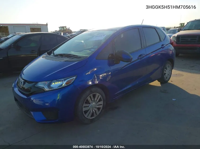 2017 Honda Fit Lx VIN: 3HGGK5H51HM705616 Lot: 40553874