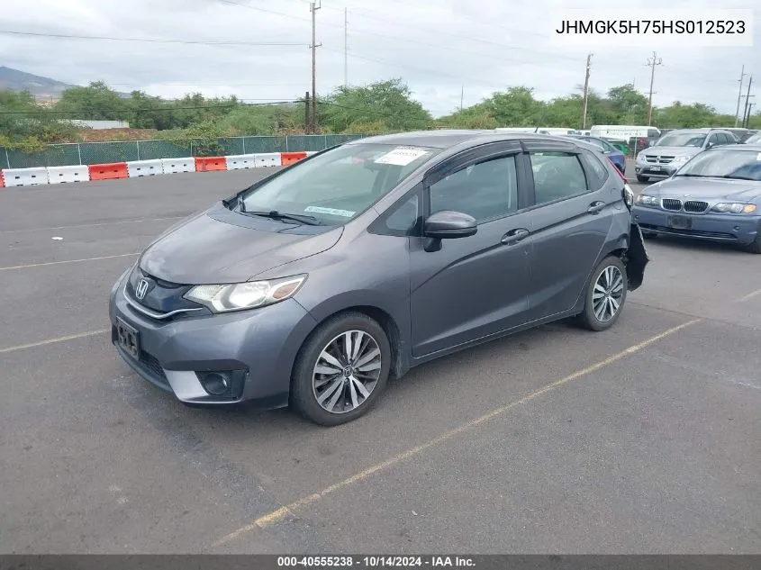 2017 Honda Fit Ex VIN: JHMGK5H75HS012523 Lot: 40555238