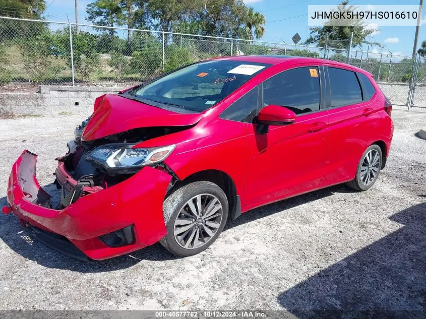 2017 Honda Fit Ex/Exl VIN: JHMGK5H97HS016610 Lot: 40577762