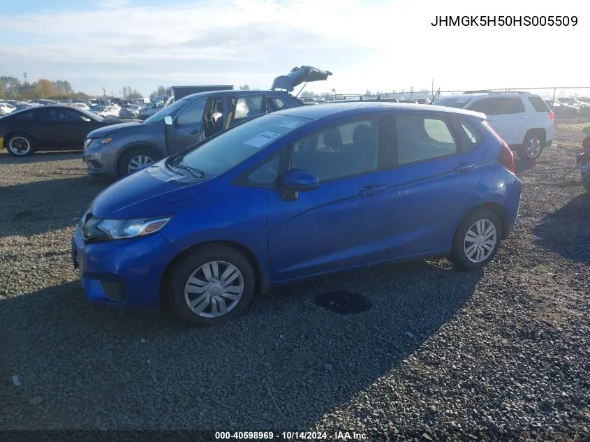 2017 Honda Fit Lx VIN: JHMGK5H50HS005509 Lot: 40598969