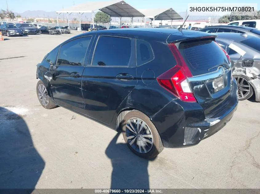 2017 Honda Fit Ex VIN: 3HGGK5H75HM708021 Lot: 40679660