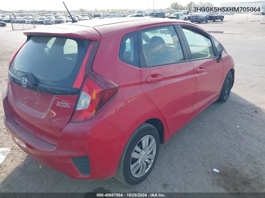 2017 Honda Fit Lx VIN: 3HGGK5H5XHM705064 Lot: 40687584