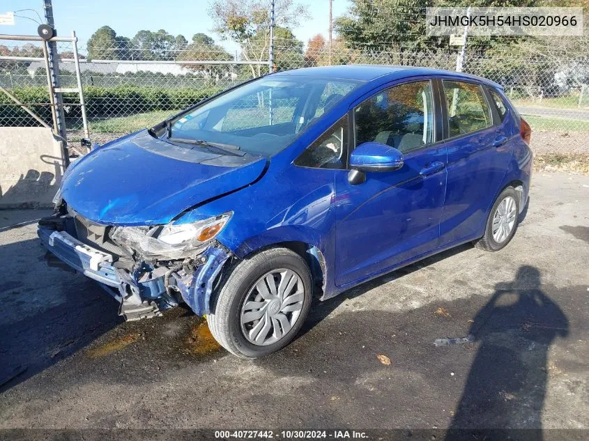 2017 Honda Fit Lx VIN: JHMGK5H54HS020966 Lot: 40727442