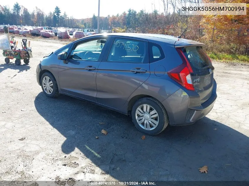 2017 Honda Fit Lx VIN: 3HGGK5G56HM700994 Lot: 40741570