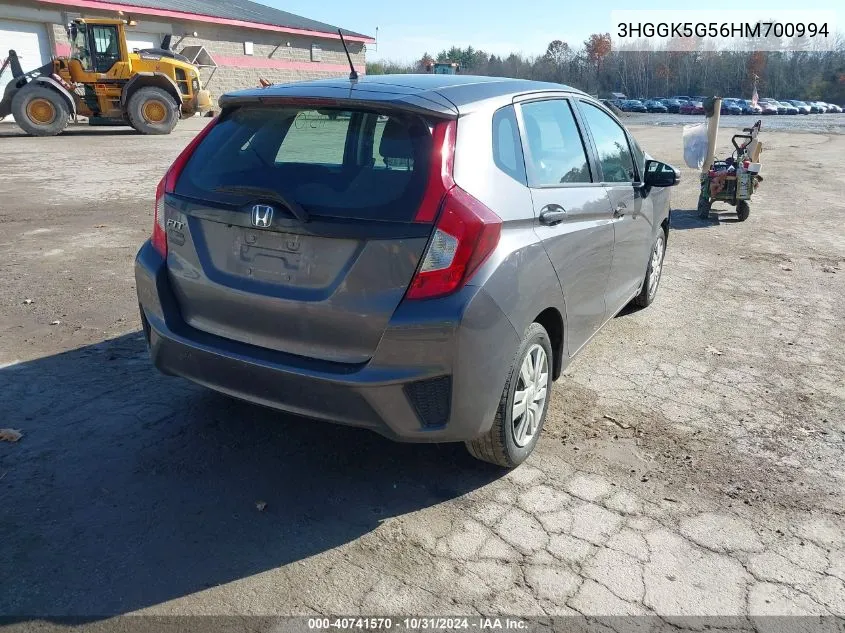 2017 Honda Fit Lx VIN: 3HGGK5G56HM700994 Lot: 40741570