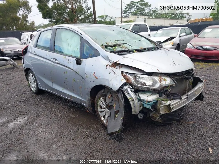 2017 Honda Fit Lx VIN: 3HGGK5G53HM700502 Lot: 40777067