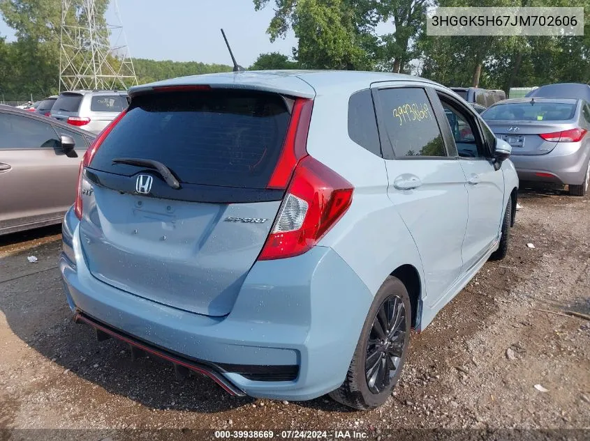 2018 Honda Fit Sport VIN: 3HGGK5H67JM702606 Lot: 39938669