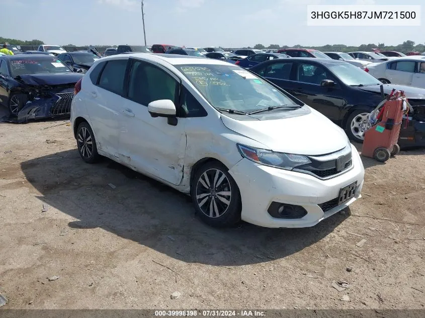 2018 Honda Fit Ex VIN: 3HGGK5H87JM721500 Lot: 39998398