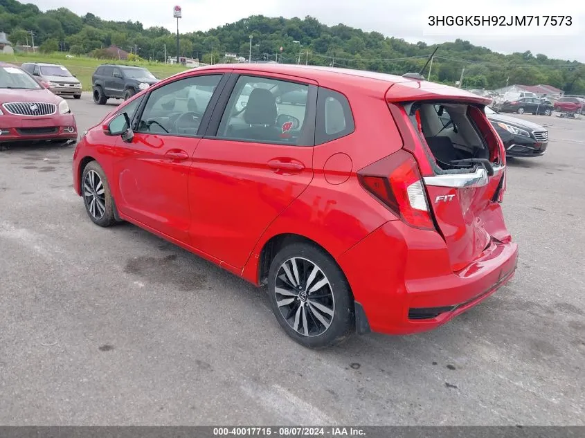 2018 Honda Fit Ex-L VIN: 3HGGK5H92JM717573 Lot: 40017715