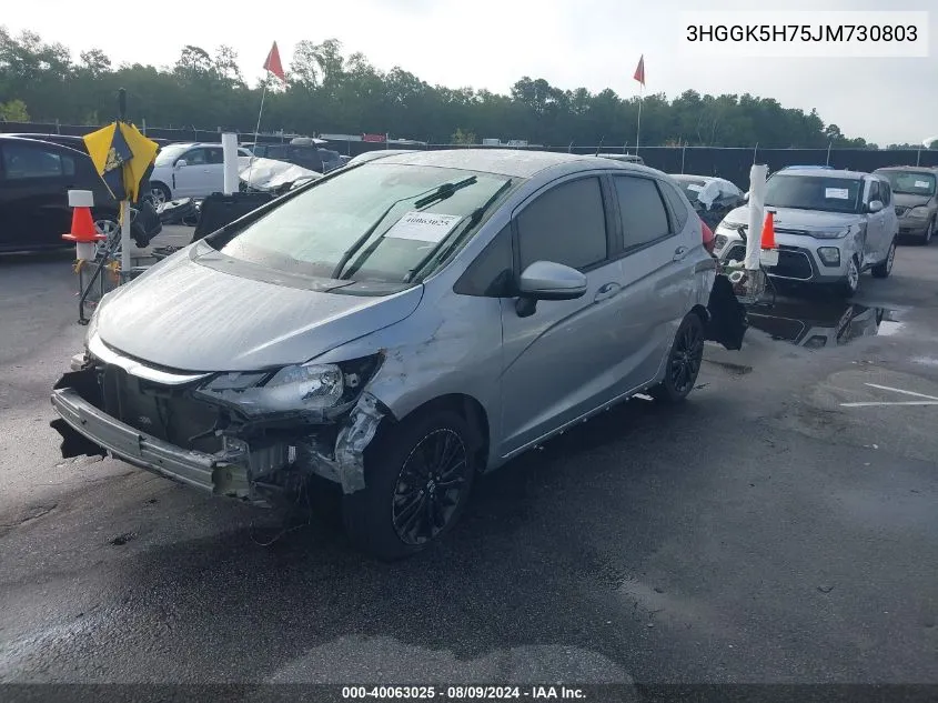 2018 Honda Fit Sport VIN: 3HGGK5H75JM730803 Lot: 40063025