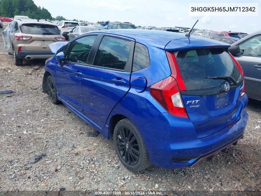 2018 Honda Fit Sport VIN: 3HGGK5H65JM712342 Lot: 40071609