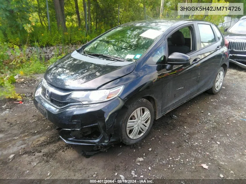 2018 Honda Fit Lx VIN: 3HGGK5H42JM714726 Lot: 40128064