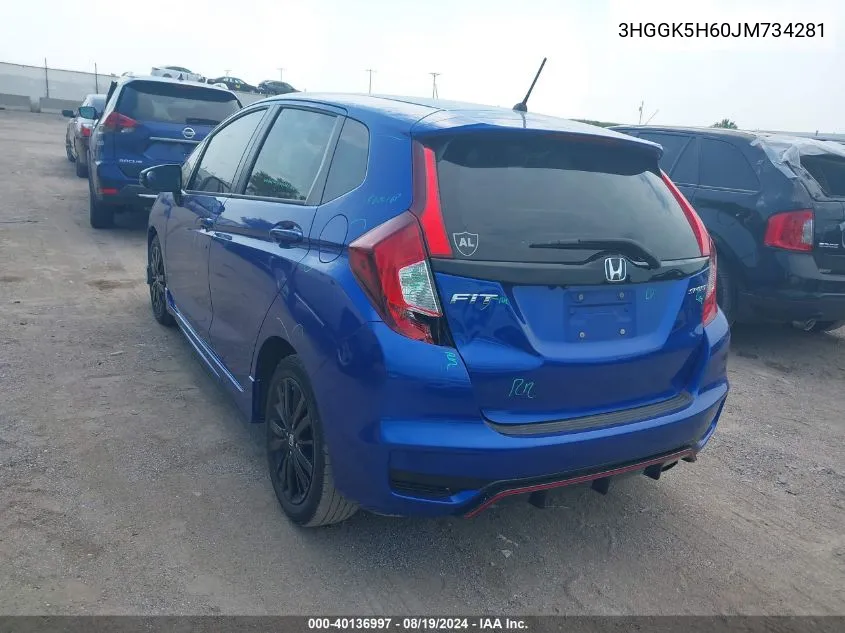 2018 Honda Fit Sport VIN: 3HGGK5H60JM734281 Lot: 40136997