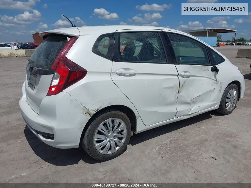 2018 Honda Fit Lx VIN: 3HGGK5H46JM735451 Lot: 40199727