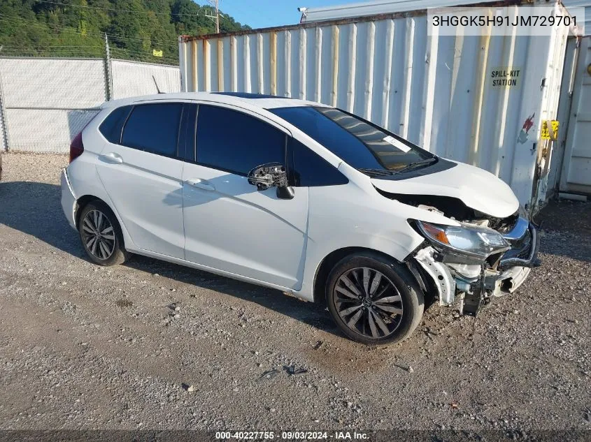 2018 Honda Fit Ex-L VIN: 3HGGK5H91JM729701 Lot: 40227755