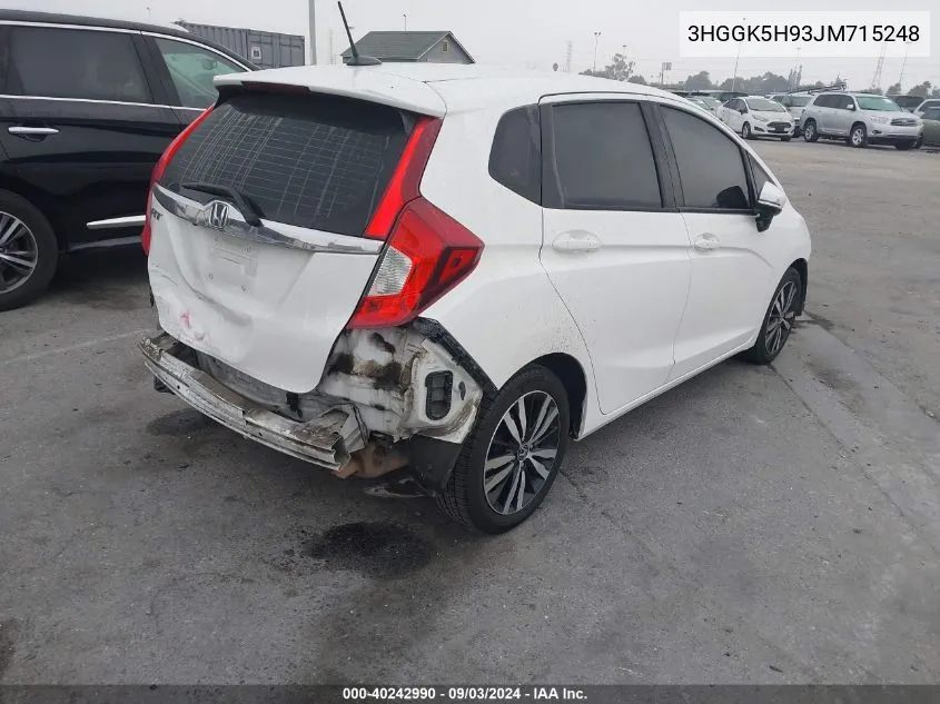 2018 Honda Fit Ex-L VIN: 3HGGK5H93JM715248 Lot: 40242990