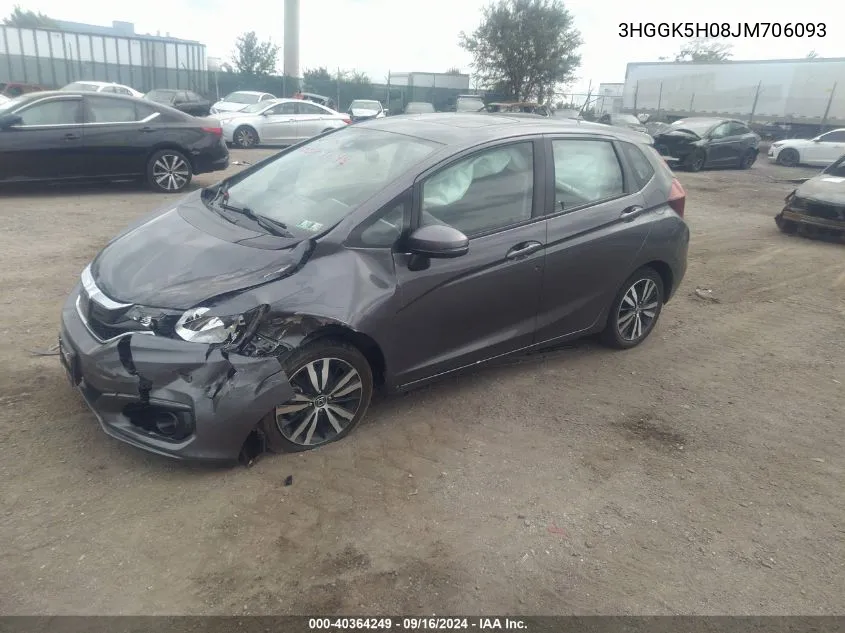 2018 Honda Fit Ex-L VIN: 3HGGK5H08JM706093 Lot: 40364249