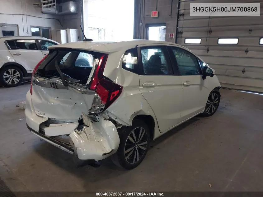 2018 Honda Fit Ex-L VIN: 3HGGK5H00JM700868 Lot: 40372587