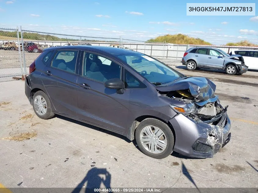 2018 Honda Fit Lx VIN: 3HGGK5H47JM727813 Lot: 40433665