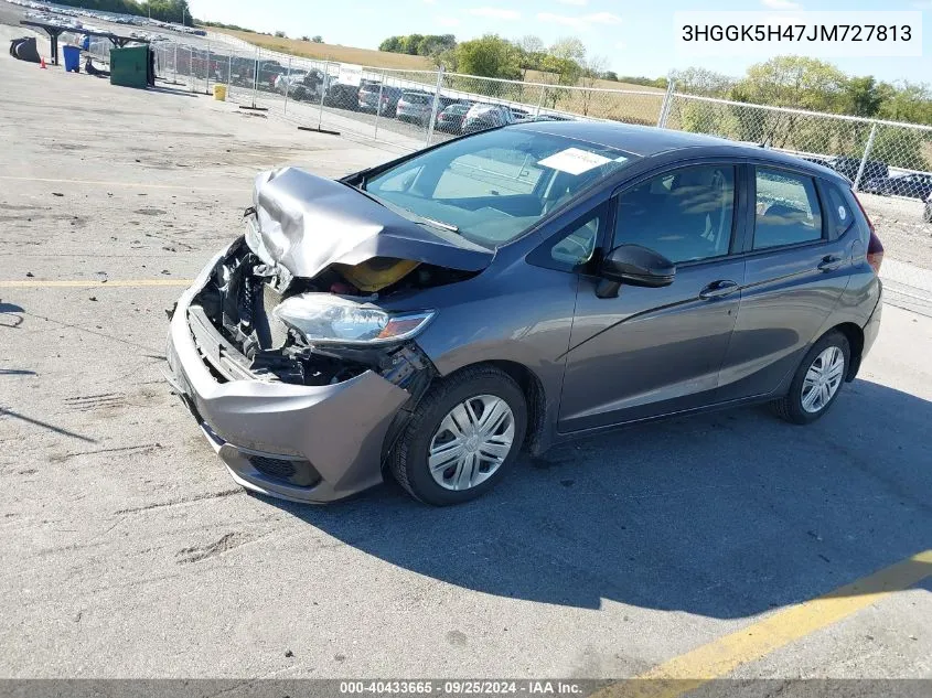 2018 Honda Fit Lx VIN: 3HGGK5H47JM727813 Lot: 40433665