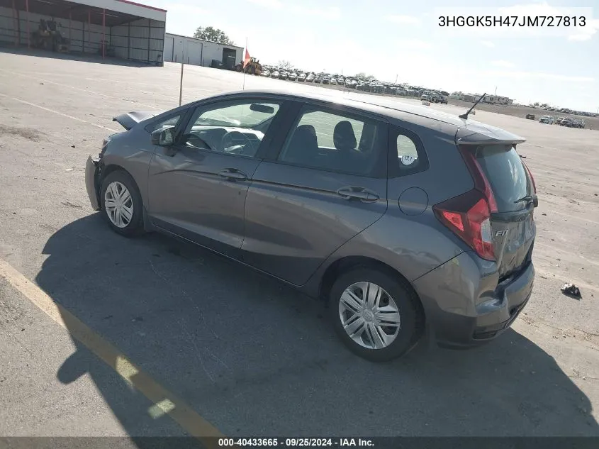 2018 Honda Fit Lx VIN: 3HGGK5H47JM727813 Lot: 40433665