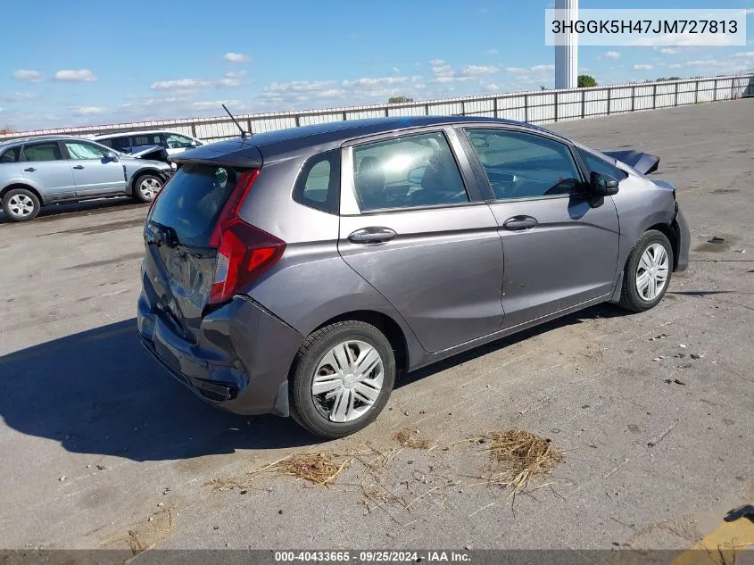 2018 Honda Fit Lx VIN: 3HGGK5H47JM727813 Lot: 40433665