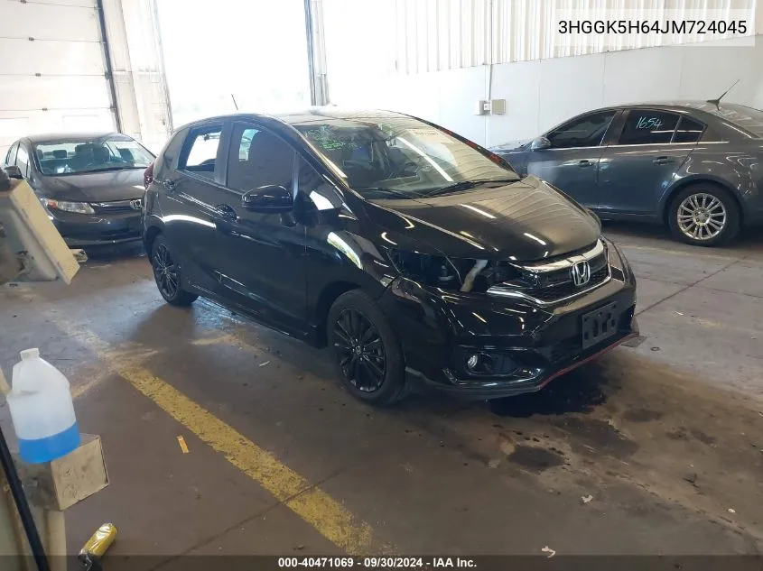 2018 Honda Fit Sport VIN: 3HGGK5H64JM724045 Lot: 40471069