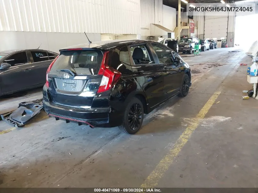 2018 Honda Fit Sport VIN: 3HGGK5H64JM724045 Lot: 40471069