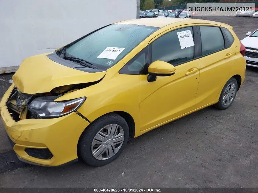 2018 Honda Fit Lx VIN: 3HGGK5H46JM720125 Lot: 40478625