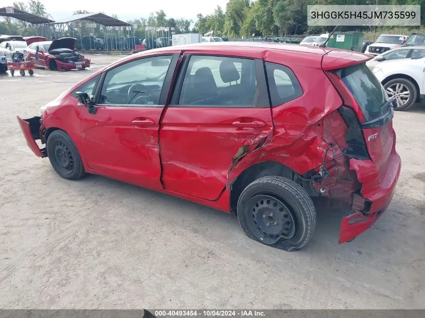 2018 Honda Fit Lx VIN: 3HGGK5H45JM735599 Lot: 40493454