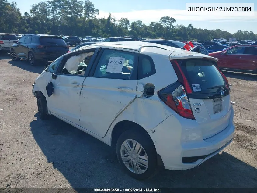 2018 Honda Fit Lx VIN: 3HGGK5H42JM735804 Lot: 40495458