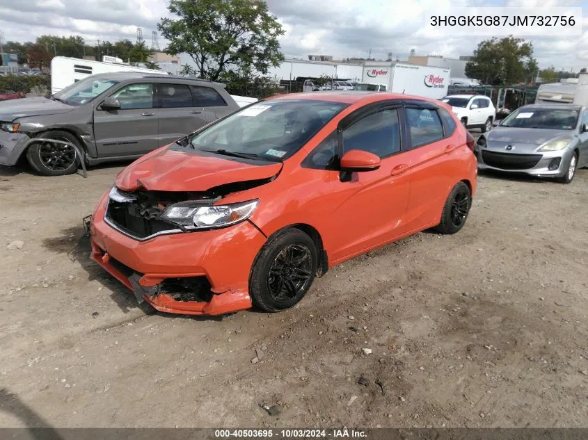 2018 Honda Fit Ex/Exl VIN: 3HGGK5G87JM732756 Lot: 40503695