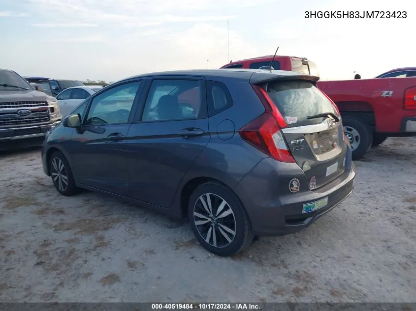 2018 Honda Fit Ex/Exl VIN: 3HGGK5H83JM723423 Lot: 40519484