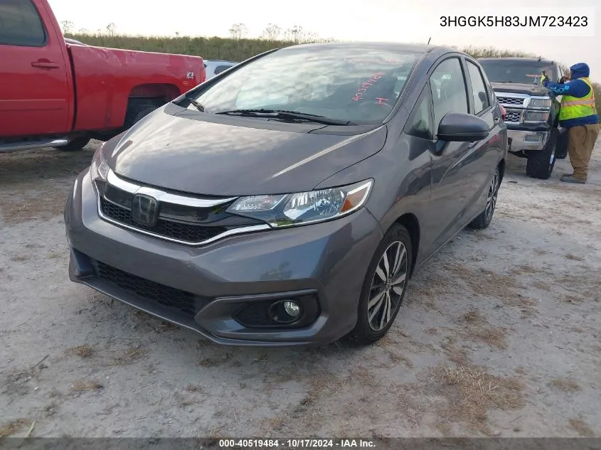 2018 Honda Fit Ex/Exl VIN: 3HGGK5H83JM723423 Lot: 40519484