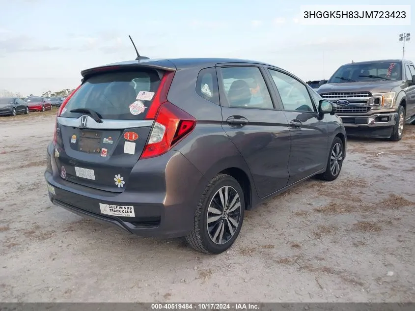 2018 Honda Fit Ex/Exl VIN: 3HGGK5H83JM723423 Lot: 40519484