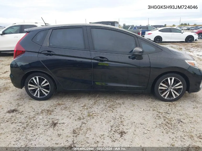 2018 Honda Fit Ex/Exl VIN: 3HGGK5H93JM724046 Lot: 40522544