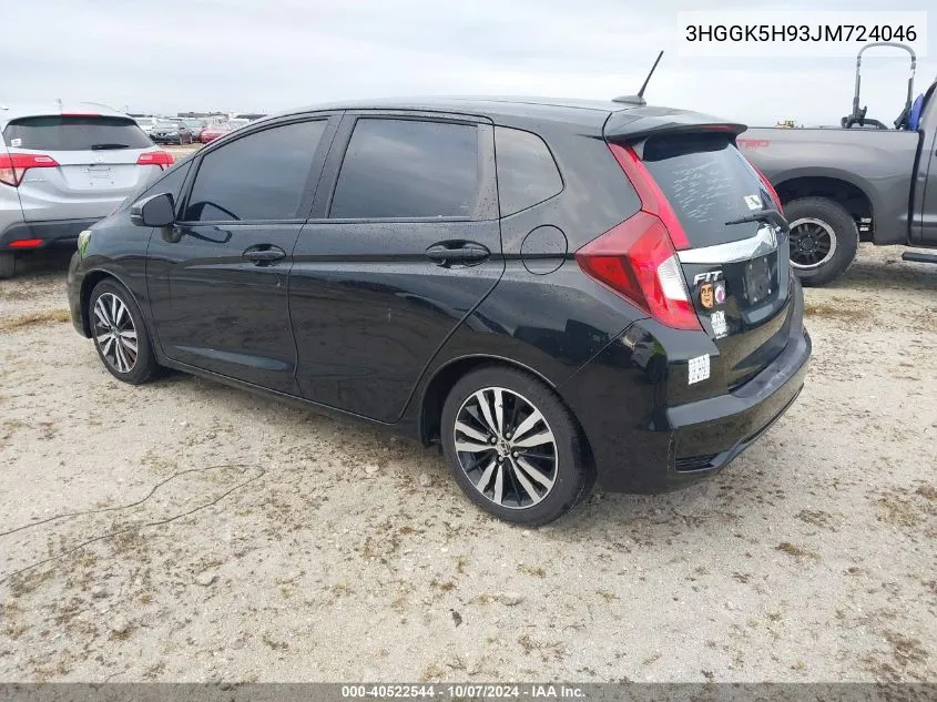 2018 Honda Fit Ex/Exl VIN: 3HGGK5H93JM724046 Lot: 40522544