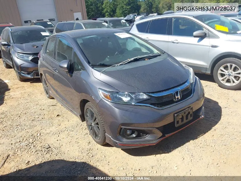 2018 Honda Fit Sport VIN: 3HGGK5H63JM728037 Lot: 40541230