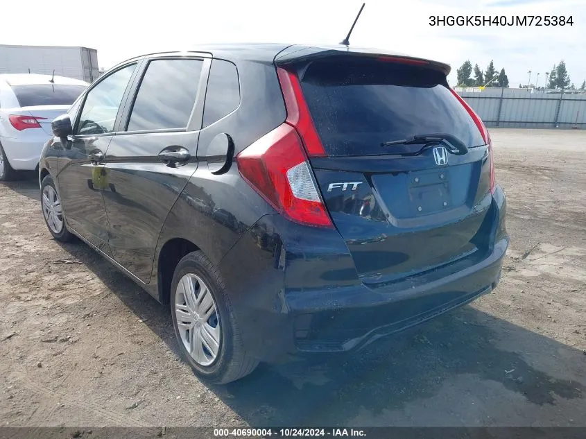 2018 Honda Fit Lx VIN: 3HGGK5H40JM725384 Lot: 40690004