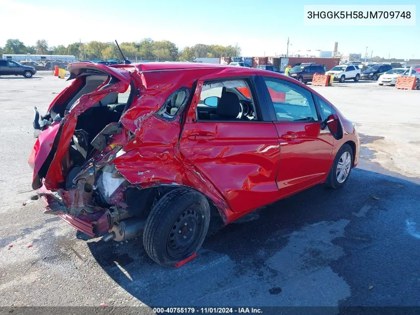 2018 Honda Fit Lx VIN: 3HGGK5H58JM709748 Lot: 40755179