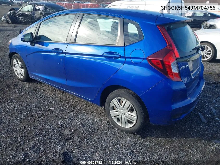 2018 Honda Fit Lx VIN: 3HGGK5H54JM704756 Lot: 40803782